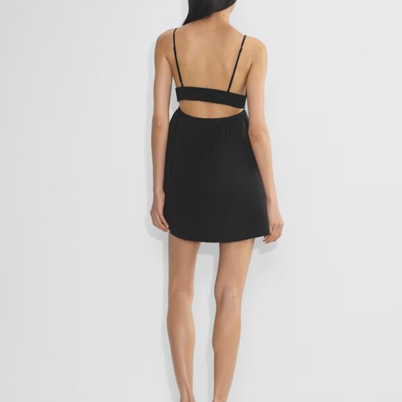 NWT Aritzia BABATON Encourage Poplin Black Mini Dress L - Picture 5 of 9